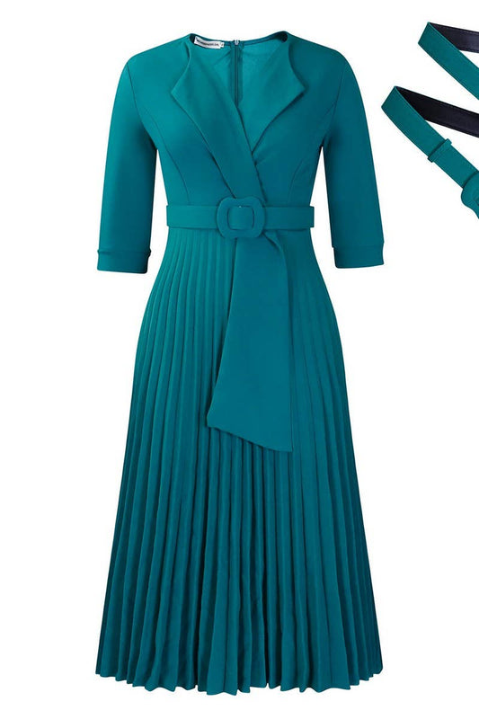 CWDMD01258_2024 FALL WINTER PLUS SIZE PLEATED BLAZER DRESS