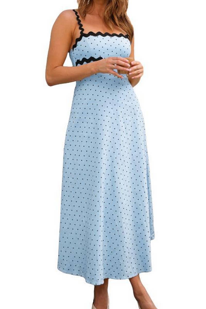 CWDMD6000_POLKA DOT BOHO LACE TRIM CAMI DRESS