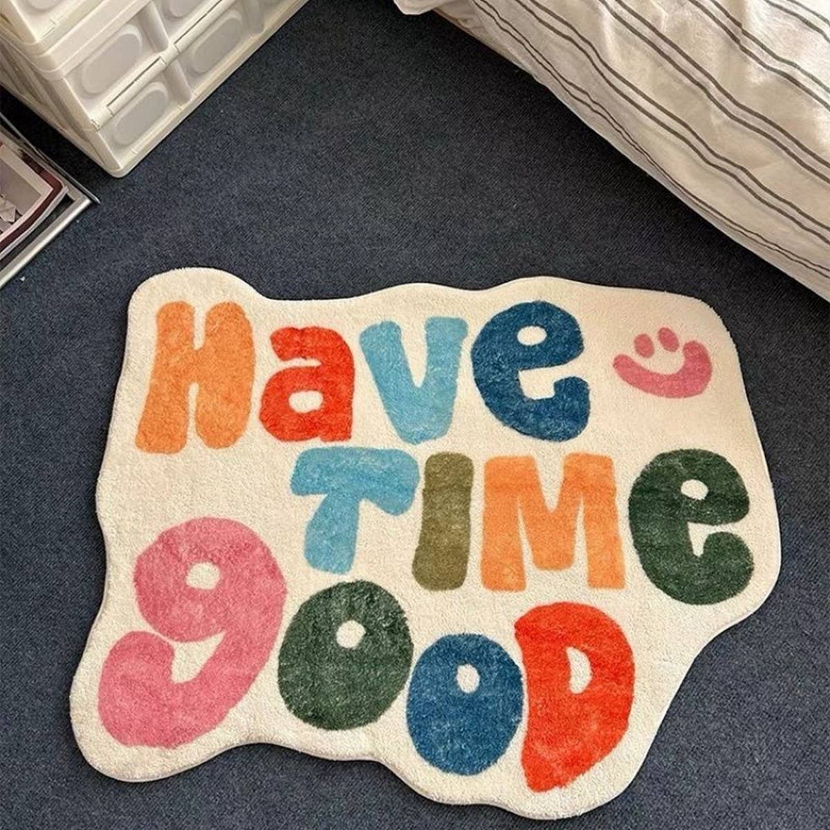 Minimal Letter Rug, Irregular Cute Floor Mat