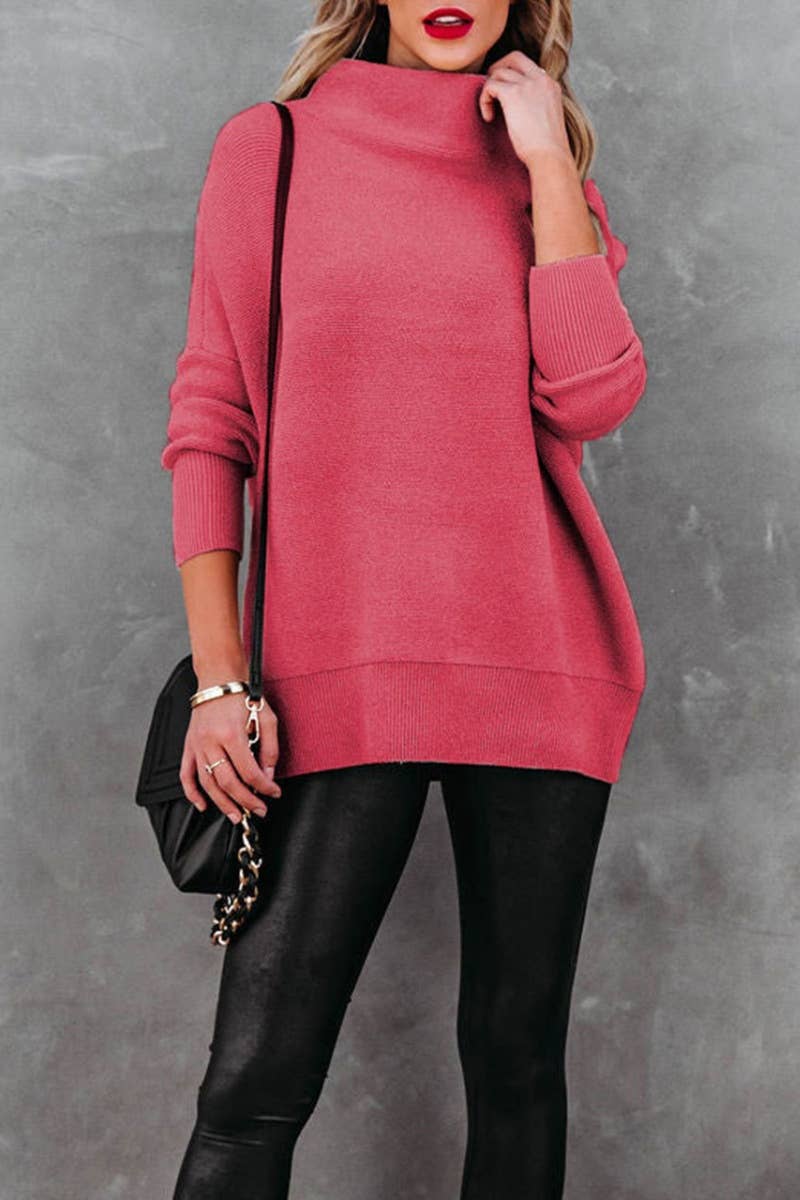 CWOSWL5846_STYLISH TURTLENECK LONG-SLEEVED SWEATER