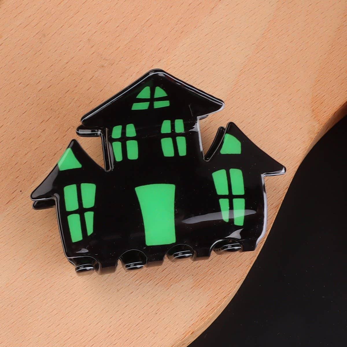 PUMPKINS, GHOSTS, HAUNTED HOUSE HALLOWEEN HAIR CLAW CLIPS