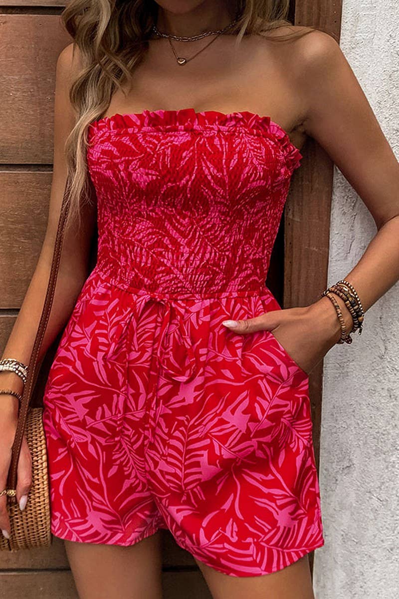 CWSJS0834_OFF-SHOULDER ELASTIC PRINTED TUBE TOP JUMPSUIT