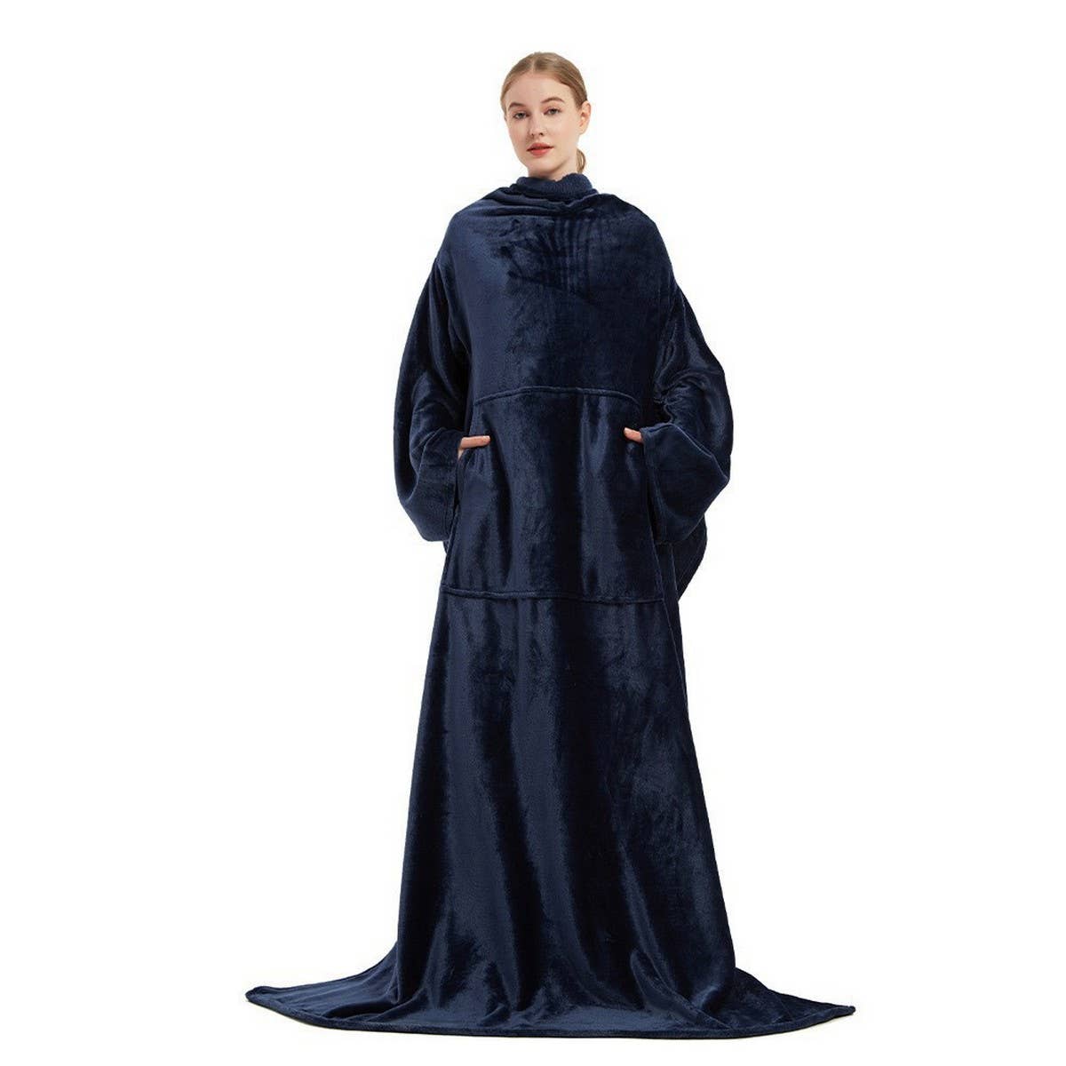 Long Flannel TV Blanket Hoodie for Home & Warmth