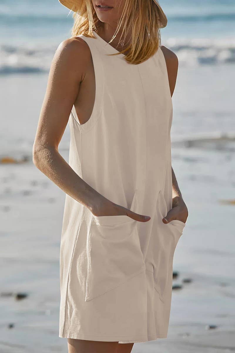 CWSJS1345_LOOSE CASUAL BACKLESS SLEEVELESS JUMPSUIT