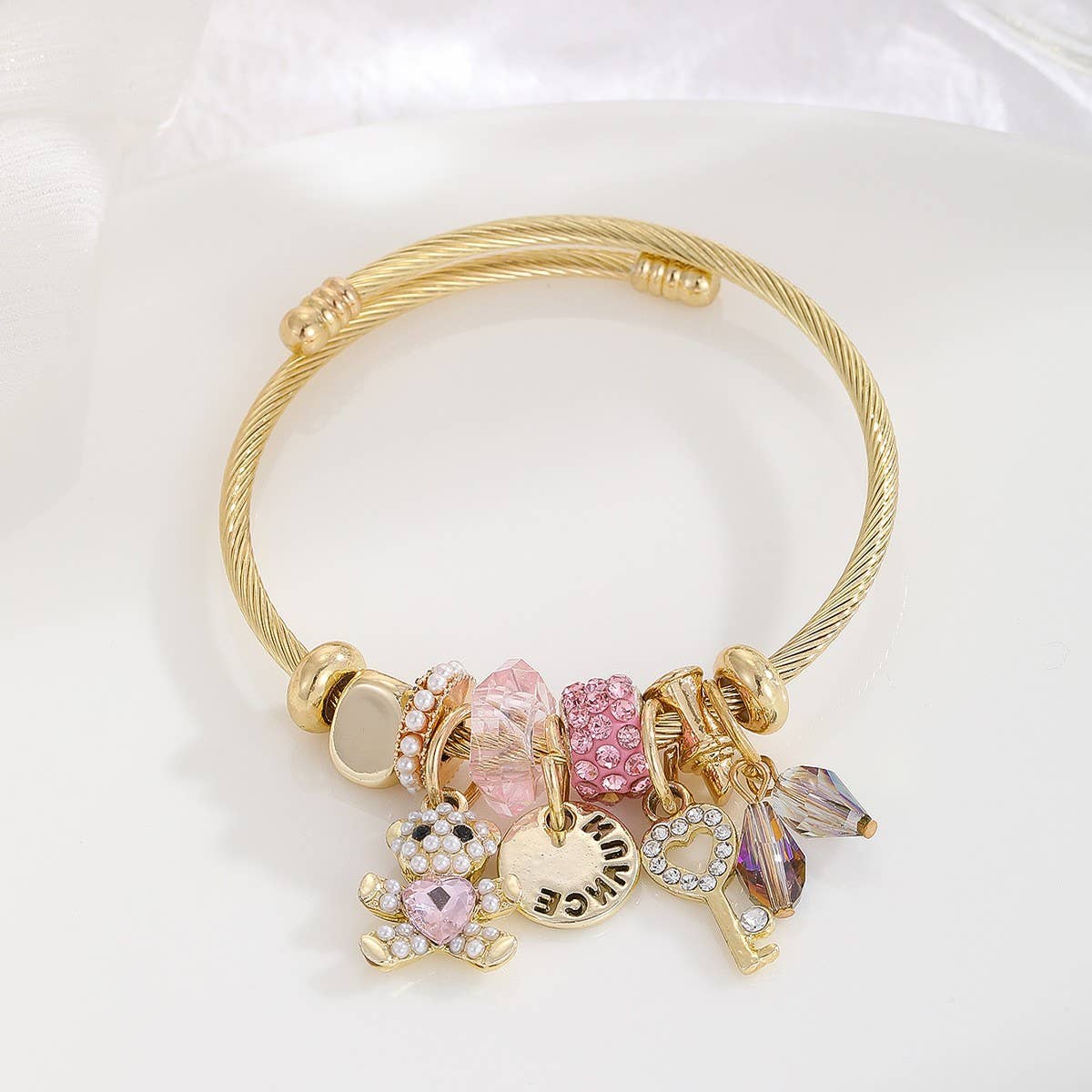 Durable Stainless Steel Adjustable Heart Bracelet