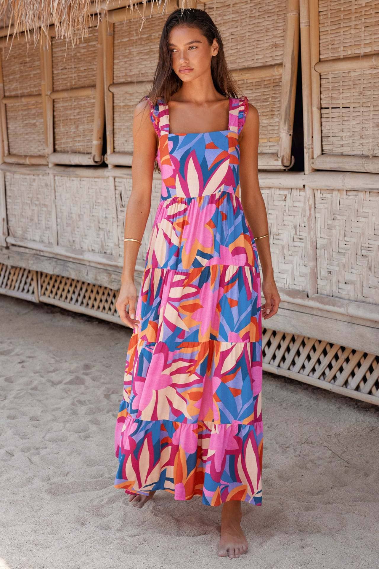 FLOWING BOHEMIAN HALTER DRESS