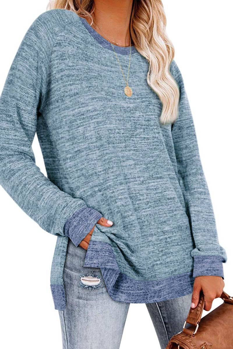 CWTBLL1889_CREW-NECK LONG-SLEEVED JUMPER WITH A SLIT