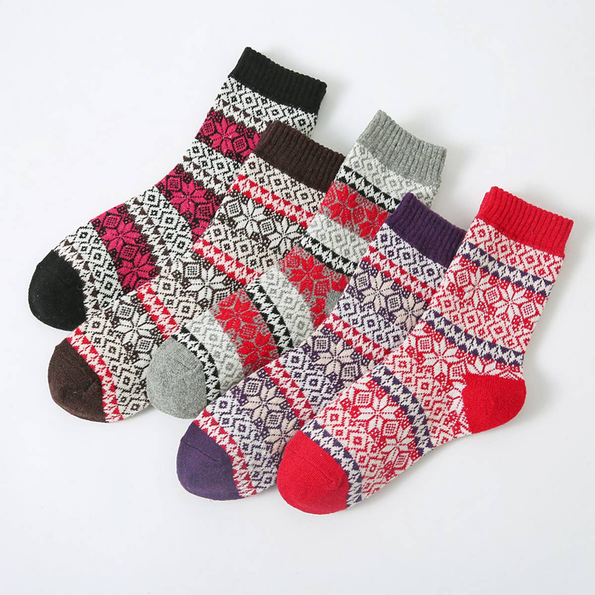5 PAIRS PER PACK THICKENED PLAID SOCKS_CWMS0692