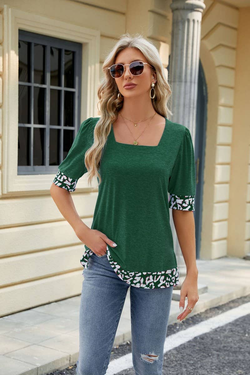 CWTTS0762_Sweetheart Neck Shirt Sleeve Top