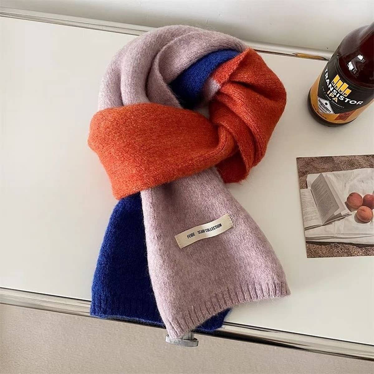 Faux Cashmere Knit Scarf - Thick Winter Neck Wrap
