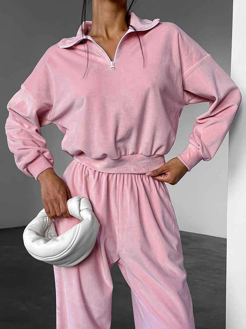 CWSTB1403_ALL SOLID COLOR FASHION SWEATSHIRT TRACKSUIT