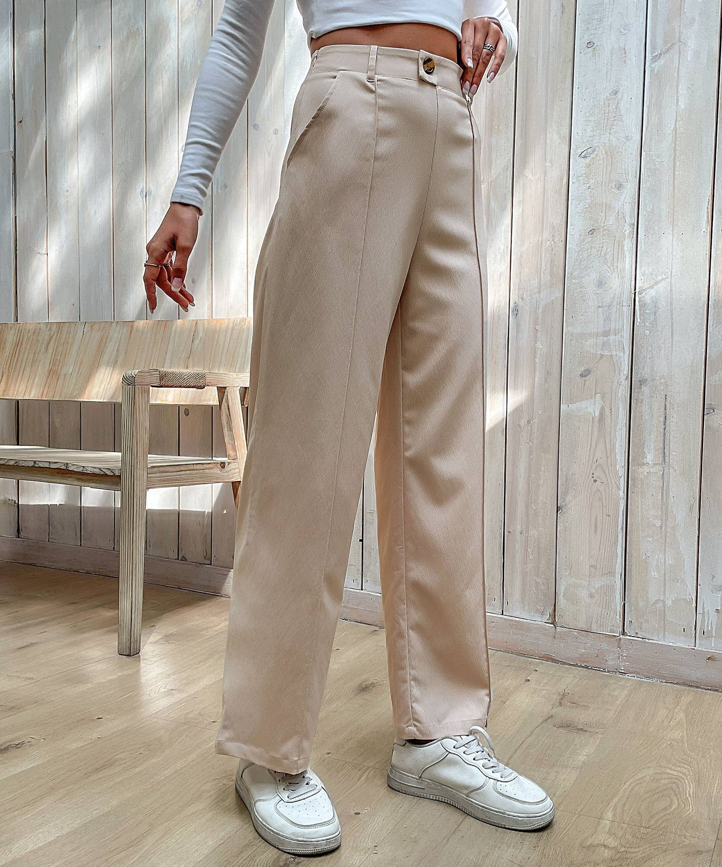 CASUAL PANTS SPLICED WITH COMMUTER STYLE PANTS