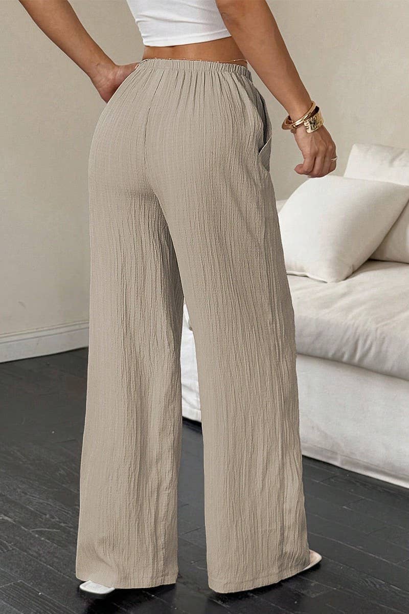 CWBLP01101_2025 FALL SOLID COLOR STRAIGHT LEG PANTS WOMEN