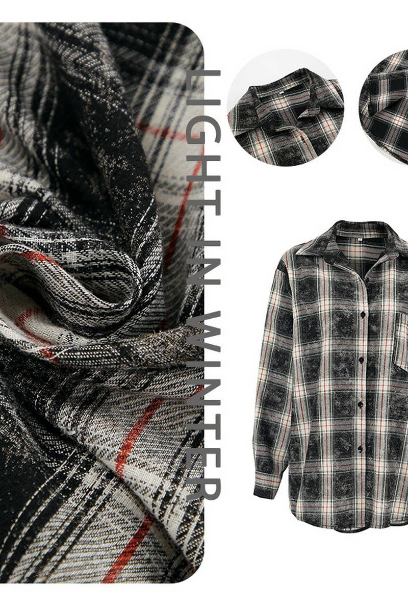 CWTBLL00627_RETRO PLAID CASUAL LONG-SLEEVED SHIRT