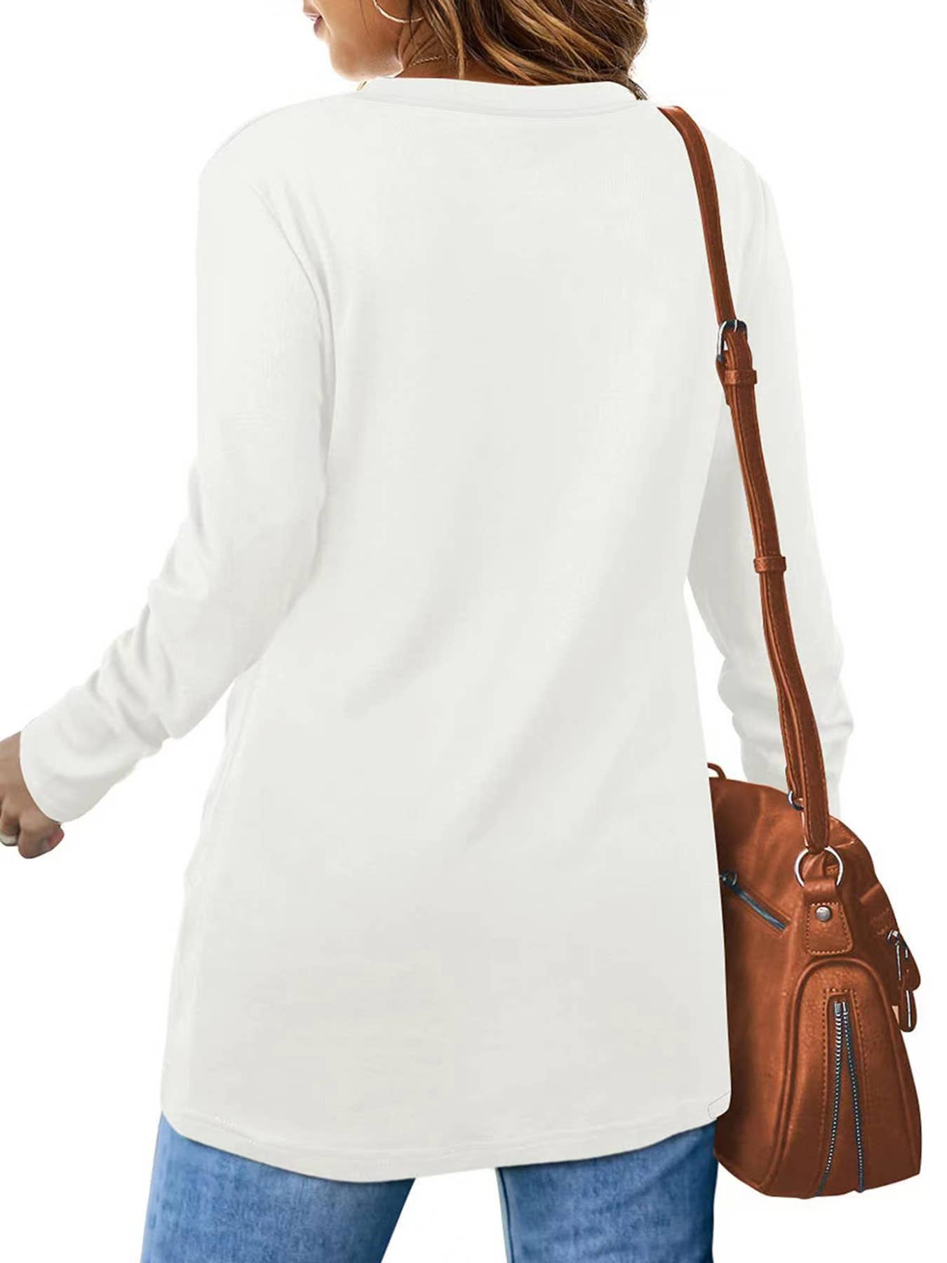 CREW-NECK LONG-SLEEVED SWEATSHIRT KNOTTED T-SHIRT