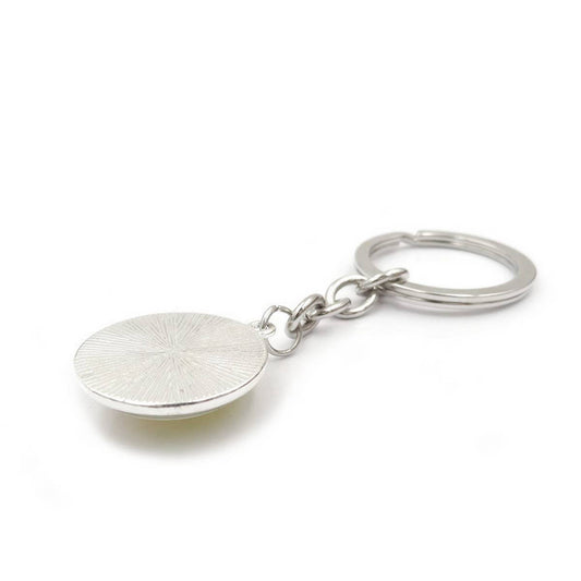 BLACK VINYL RECORD TIME GEMSTONE KEYCHAIN PENDANT_CWMM0495