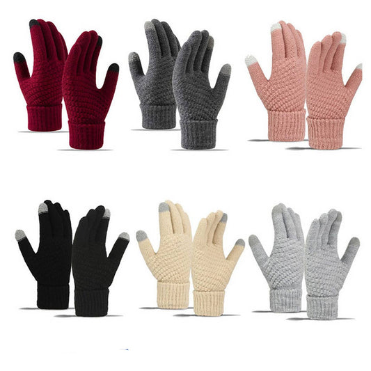 CWAG00544_WOMEN CUTE WINTER KNIT TOUCHSCREEN GLOVES