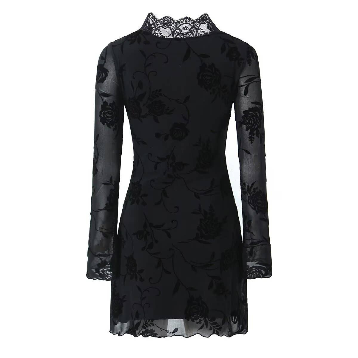 Fashionable slimming velvet V-neck short dress