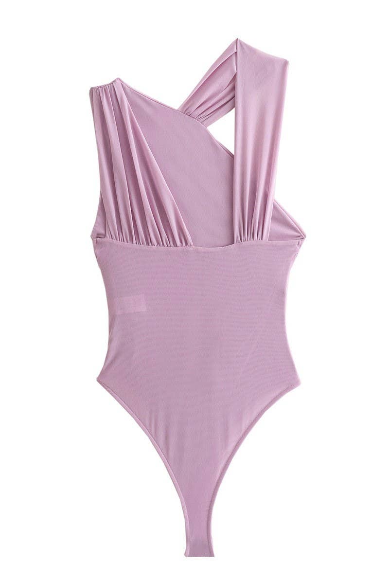 CWSBSSL0150_SUMMER ASYMMETRIC PLEATED TULLE JUMPSUIT