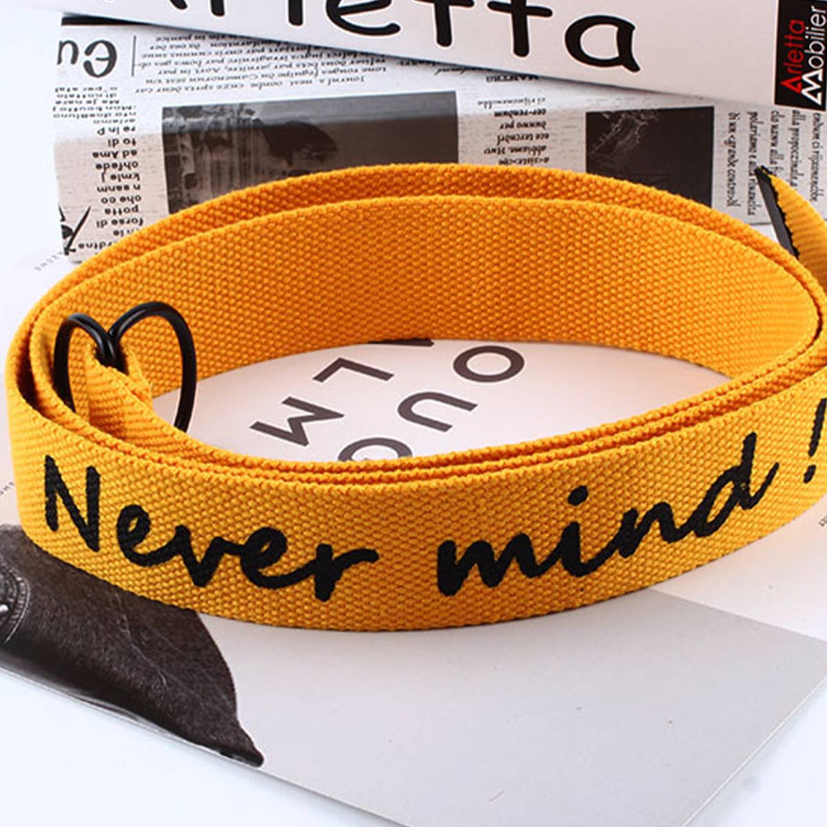 CWABE0959_SIMPLE CASUAL CANVAS DOUBLE BUCKLE BELT