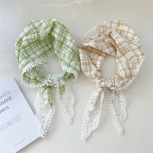 Lace Triangle Scarf - Striped Headband Scarf