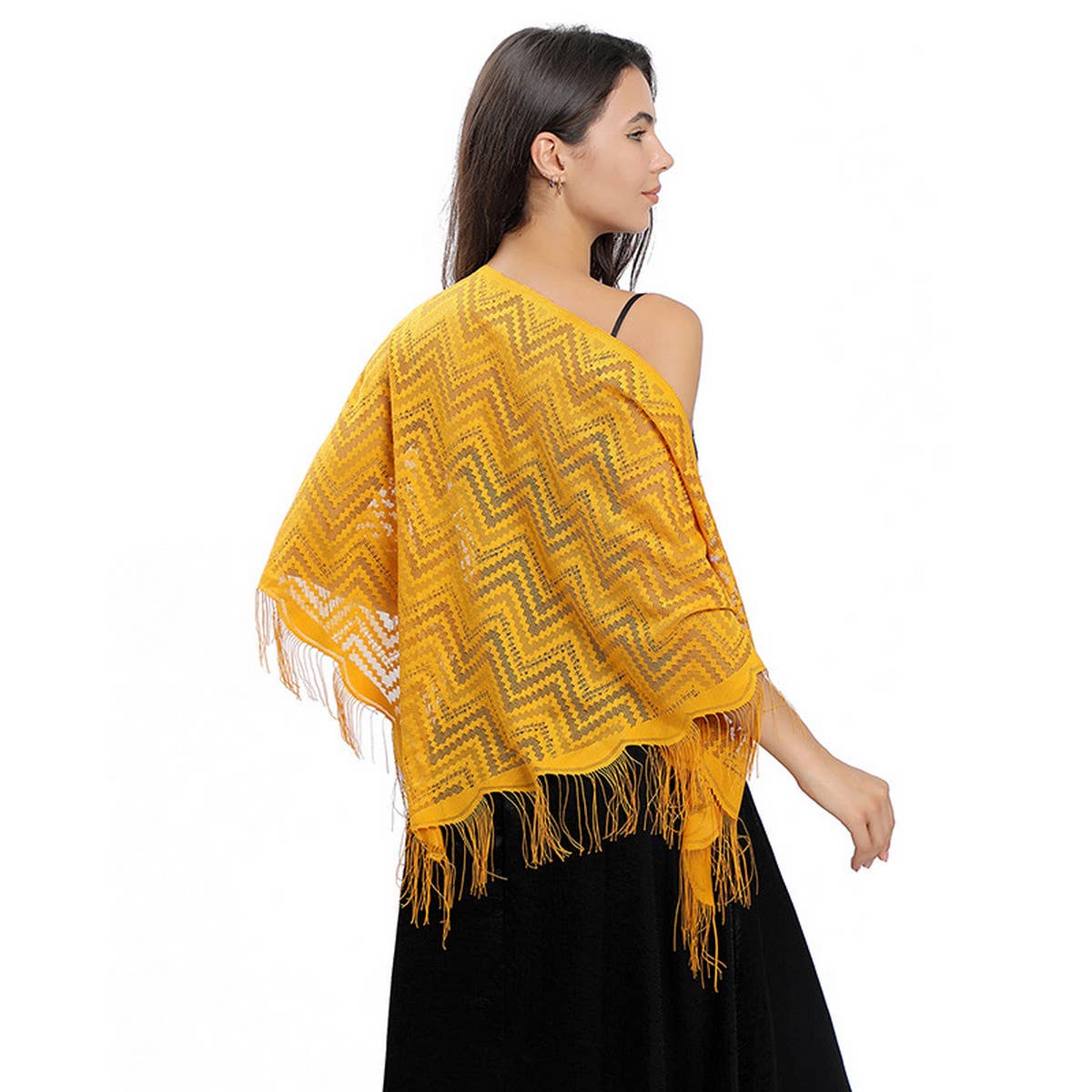 Lace Wave Triangle Scarf - Party Wrap for Women