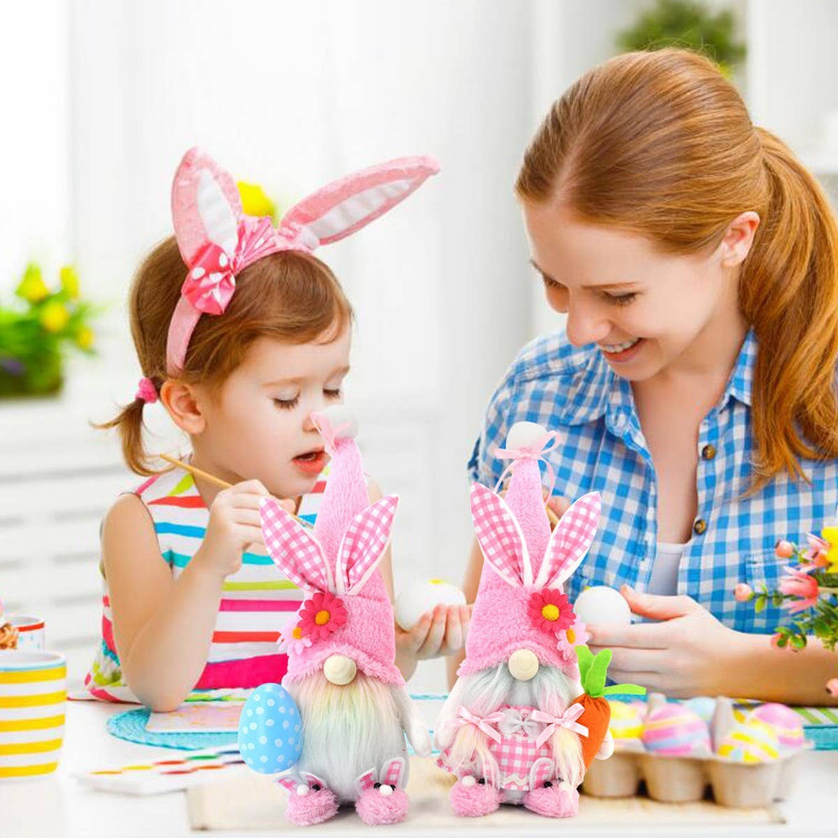 EASTER BUNNY PLUSH DOLL PINK DOLL ORNAMENTS