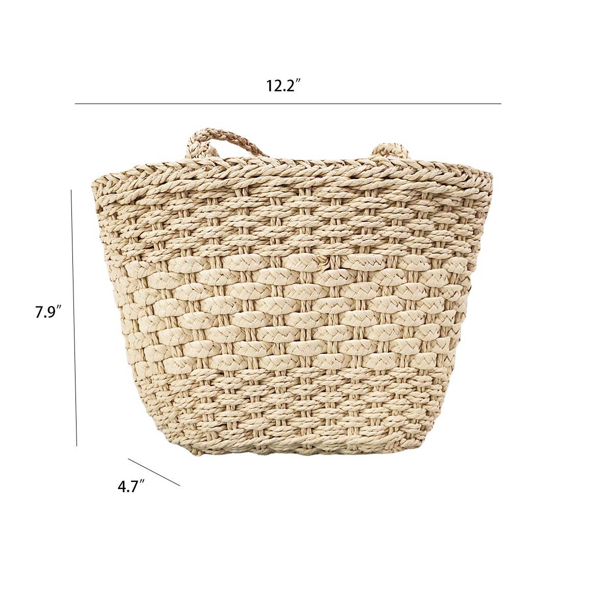 WOMEN HAND-WOVEN BUCKET STRAW BAG_CWAB0817