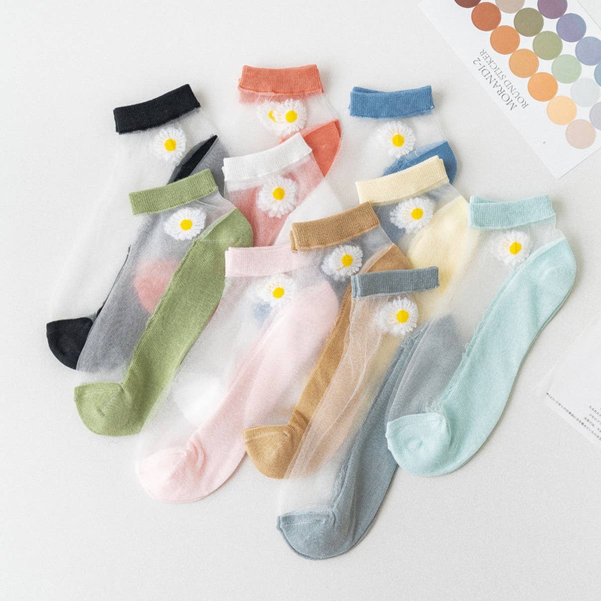SUMMER WOMEN'S BREATHABLE PRINT SHEER SOCKS