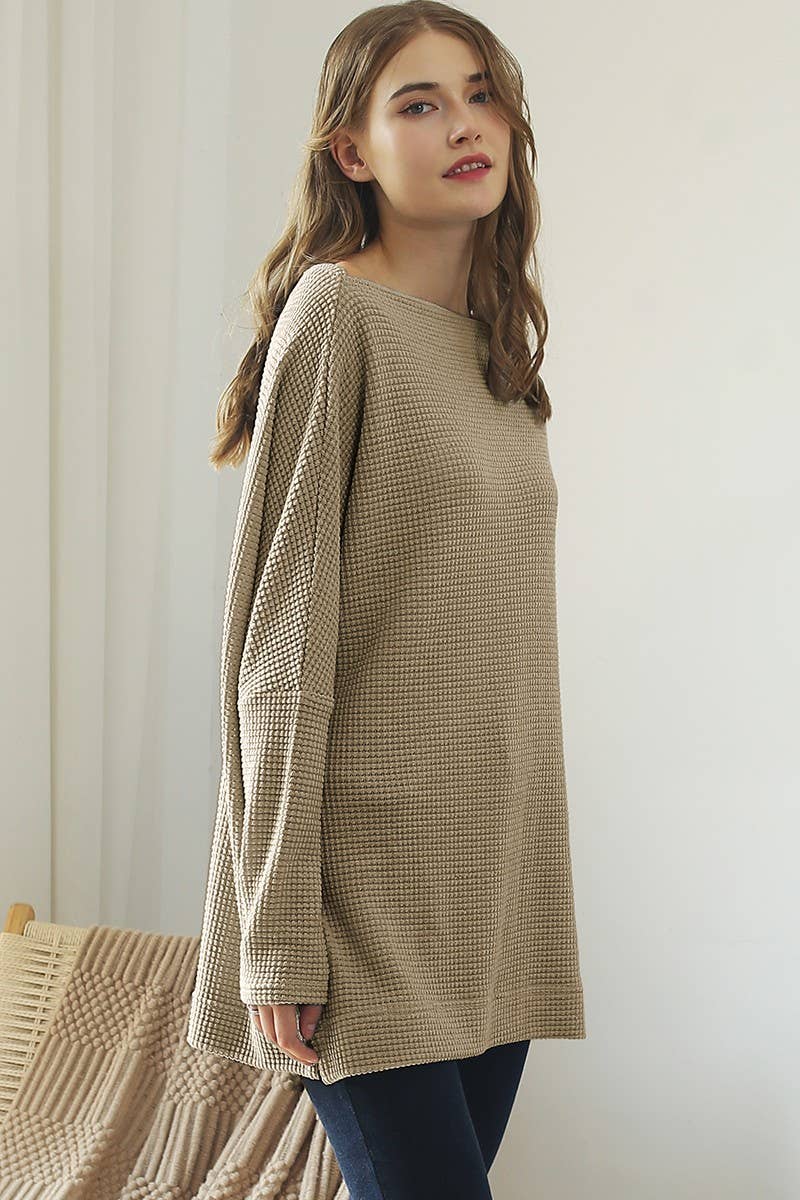 CWTTL722-M_BOAT NECK BATWING SLEEVE PULLOVER SWEATER KNIT
