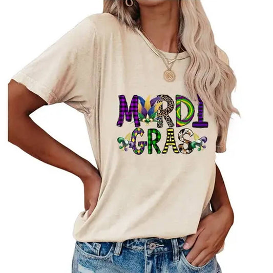 EASTER LOOSE PRINT ROUND NECK PULLOVER T SHIRT_CWTTS0798