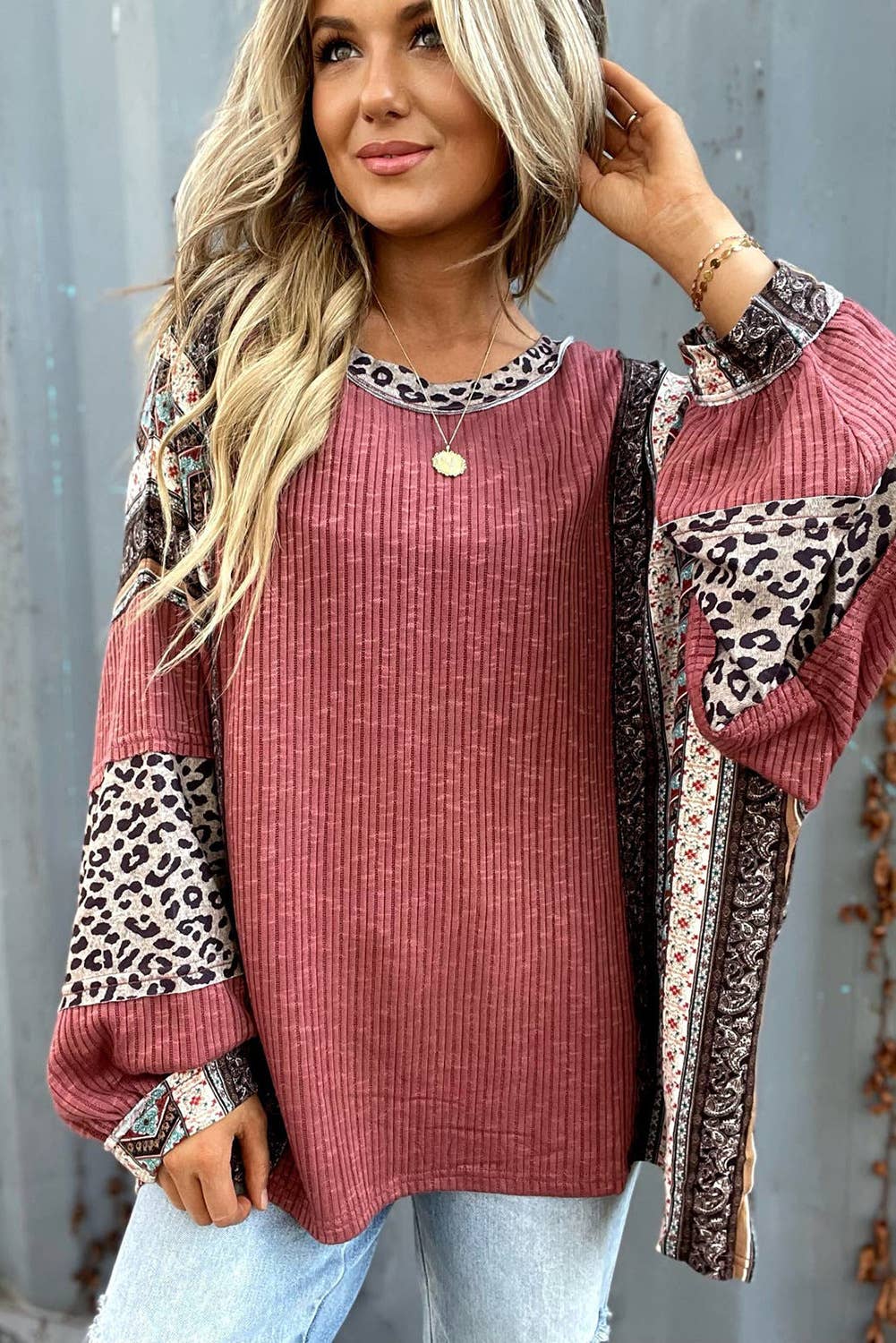 Clashing striped round-up sweatshirt