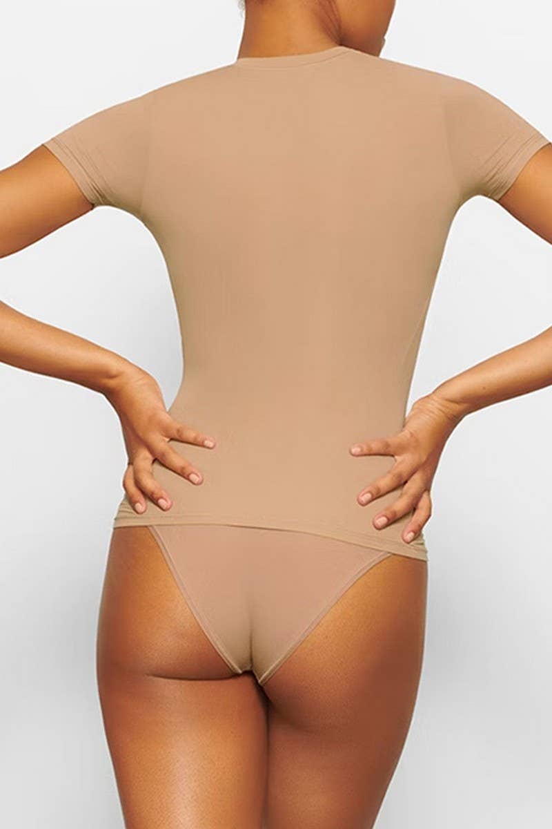 CWTBLS1913_SLIM FIT CROP TOP SEXY GIRL ROUND NECK T-SHIRT