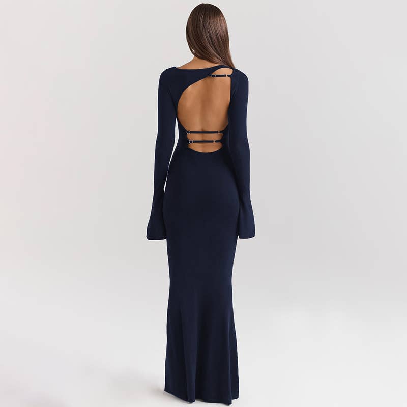 FASHION ETHOS ELEGANT BACKLESS SLIM-FIT DRESS