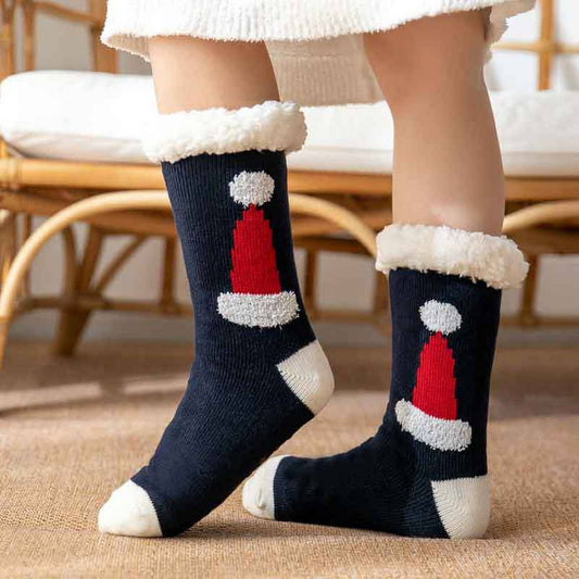SANTA HAT FUZZY INDOOR SLIPPER SHOES