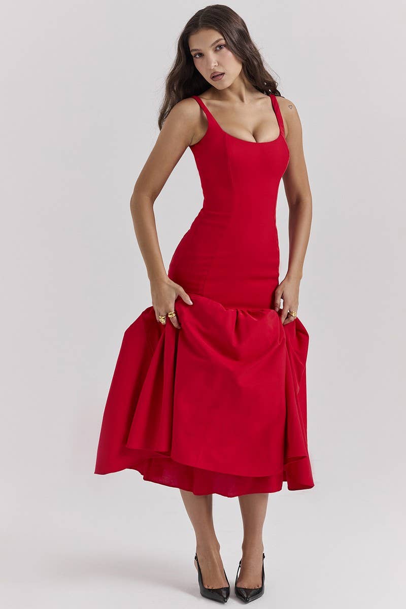 CWDMD5558_LOOSE FIT SPAGHETTI STRAP BACKLESS MAXI DRESS