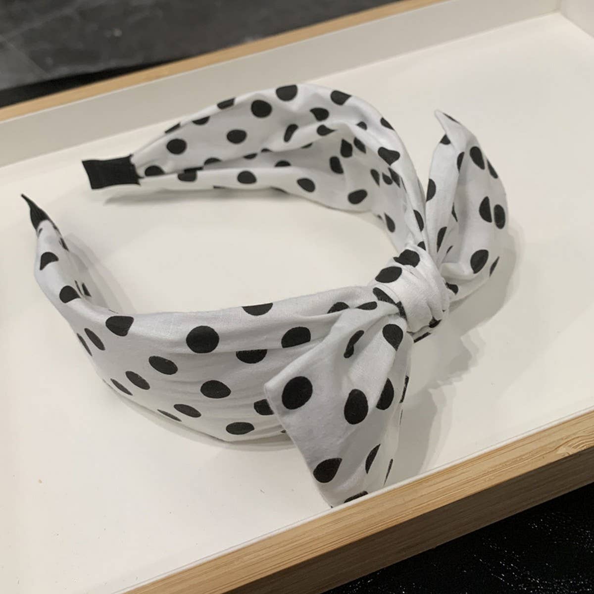 FRENCH STYLE BIG BOW DOT SIMPLE HEADBAND