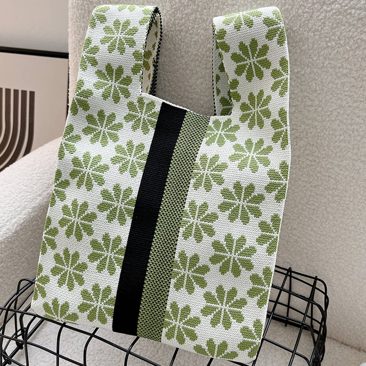 CUAB00620_STRIPED LARGE TOTE BAG WOMEN¡¯S SHOULDER HANDBAG