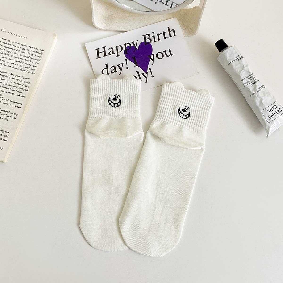 CWMS2497_SPRING AND SUMMER BREATHABLE FUNNY WOMEN'S SOCKS