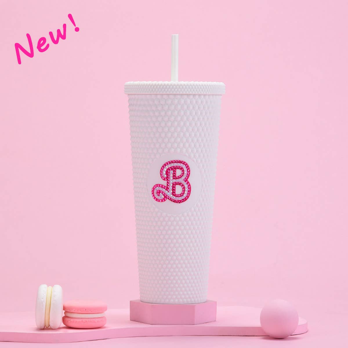 DOUBLE LAYER PORTABLE PLASTIC STRAW DIAMOND CUP