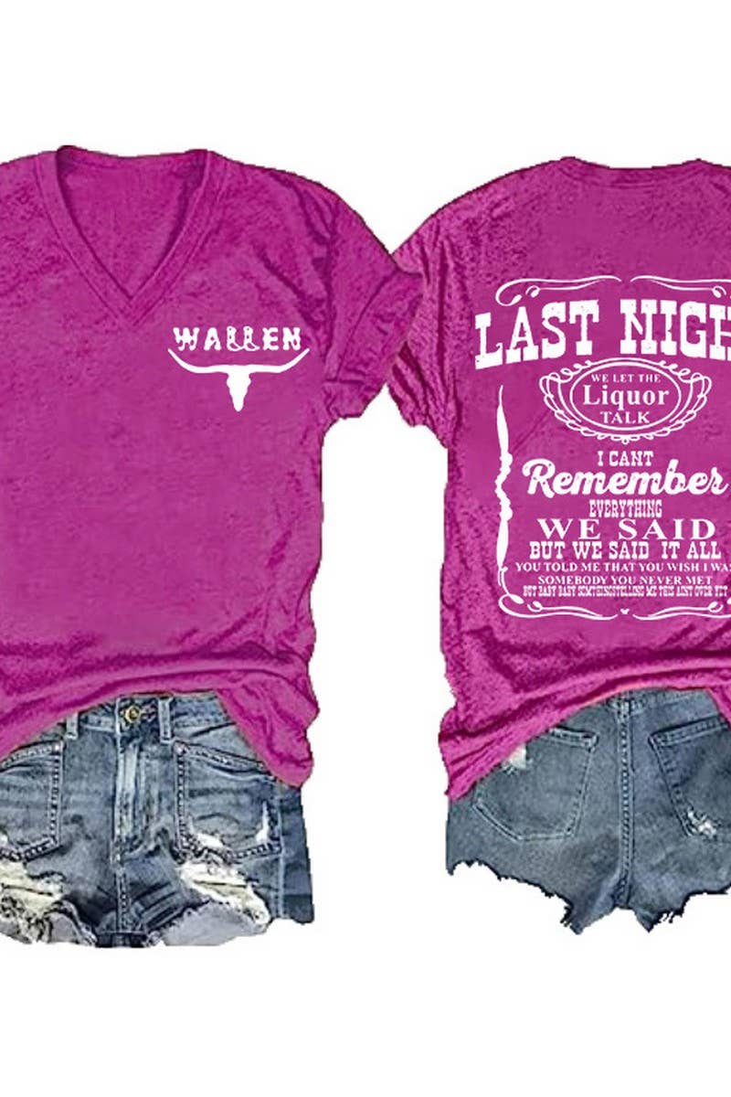 CWTTS1060_DOUBLE SIDED PRINTED V NECK SHORT SLEEVED T SHIRT