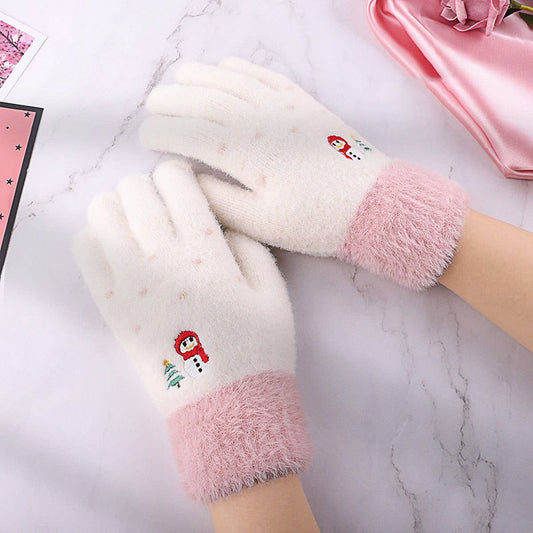 WINTER CHRISTMAS FAUX MINK KNITTED GLOVES_CWAG0233
