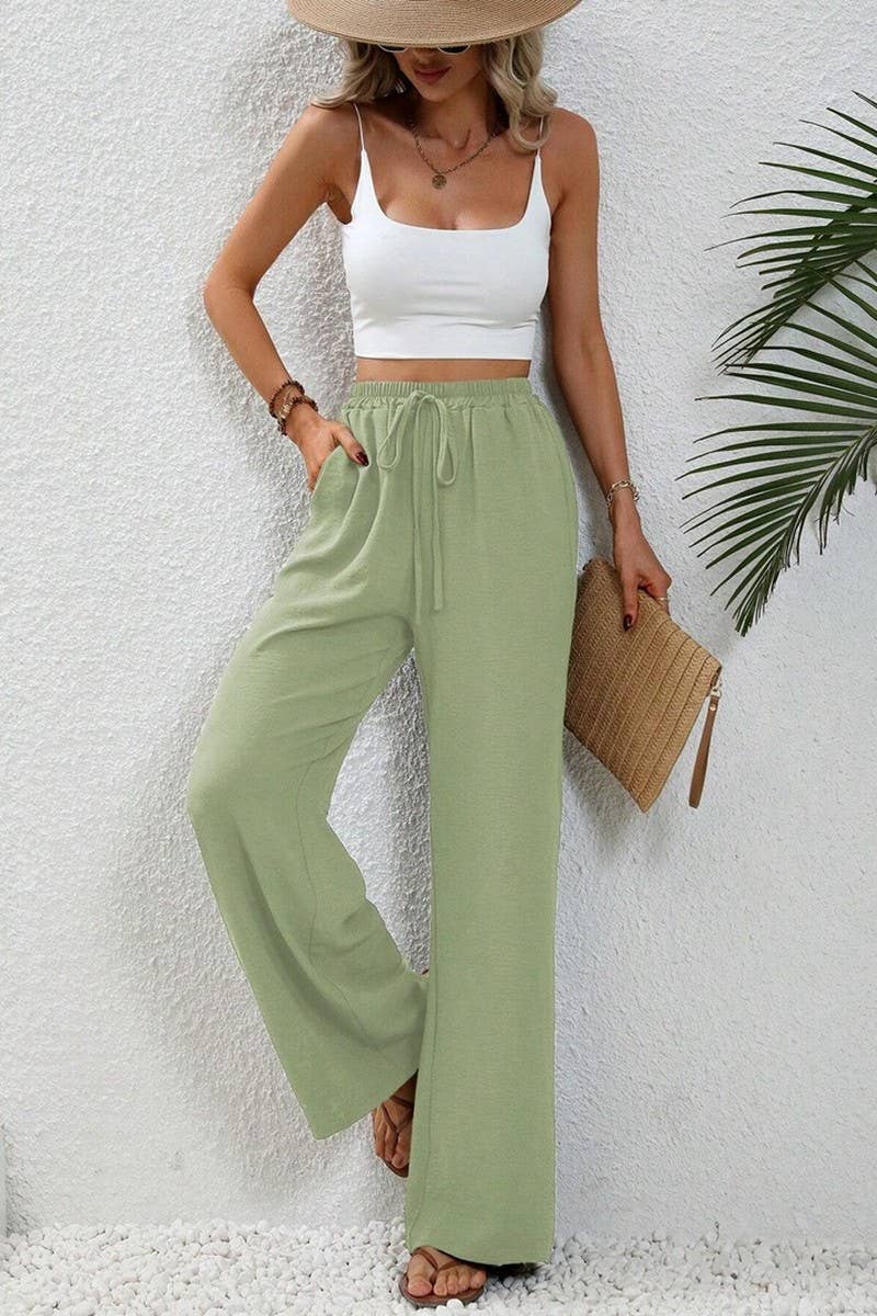 CWBLP1865_SPRING AND SUMMER CASUAL SOLID COLOR MOPPING PANTS