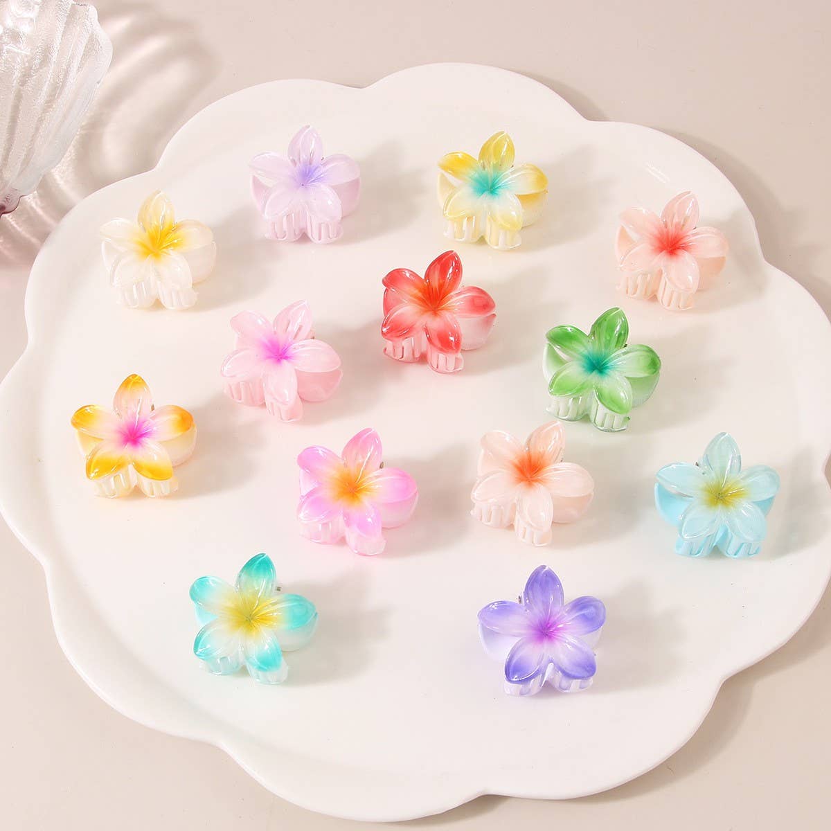 Candy Color Plumeria Hair Claw, Sweet Floral Clip_CWMM4985