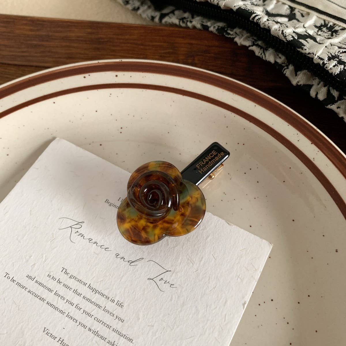 CWAHA07737_KOREAN ROSE FLOWER ACETATE HAIR CLIP FOR GIRLS