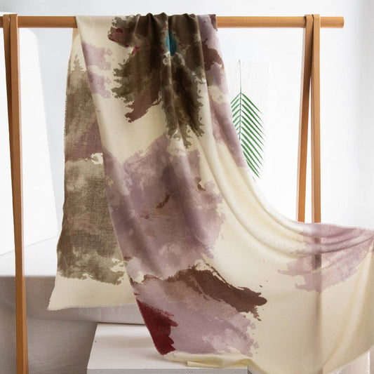 Ombre Scarf - Vintage Tassel Print Wrap for Women_CWASC0937