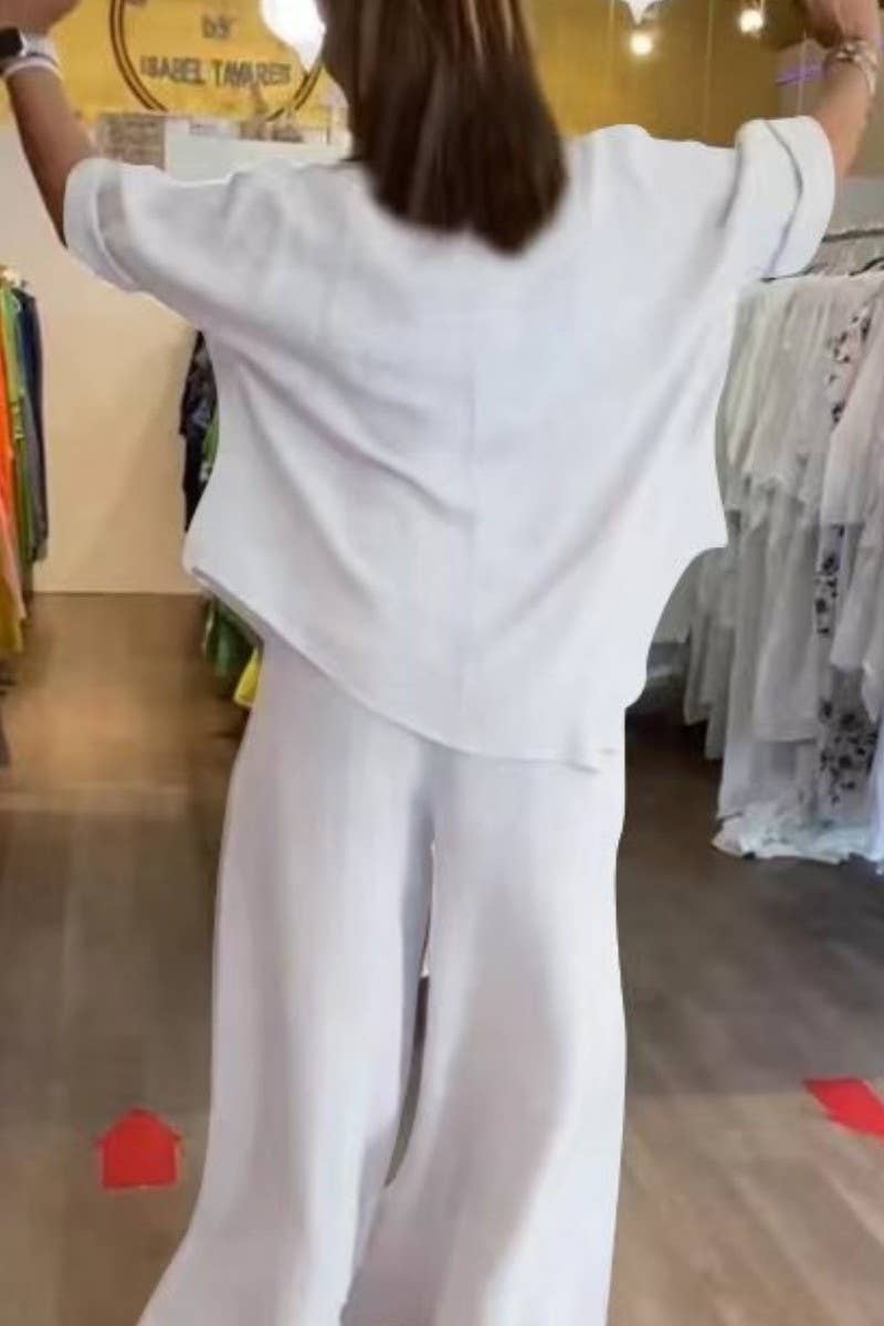 CWSTB1419_SOLID COLOR BAT SLEEVE COTTON AND LINEN SUIT