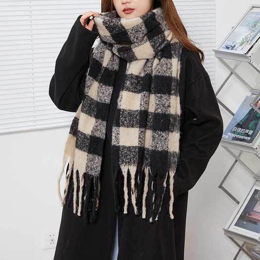 Women?™s Warm Small Check AC Scarf ??Sweet Style_CWASC2695
