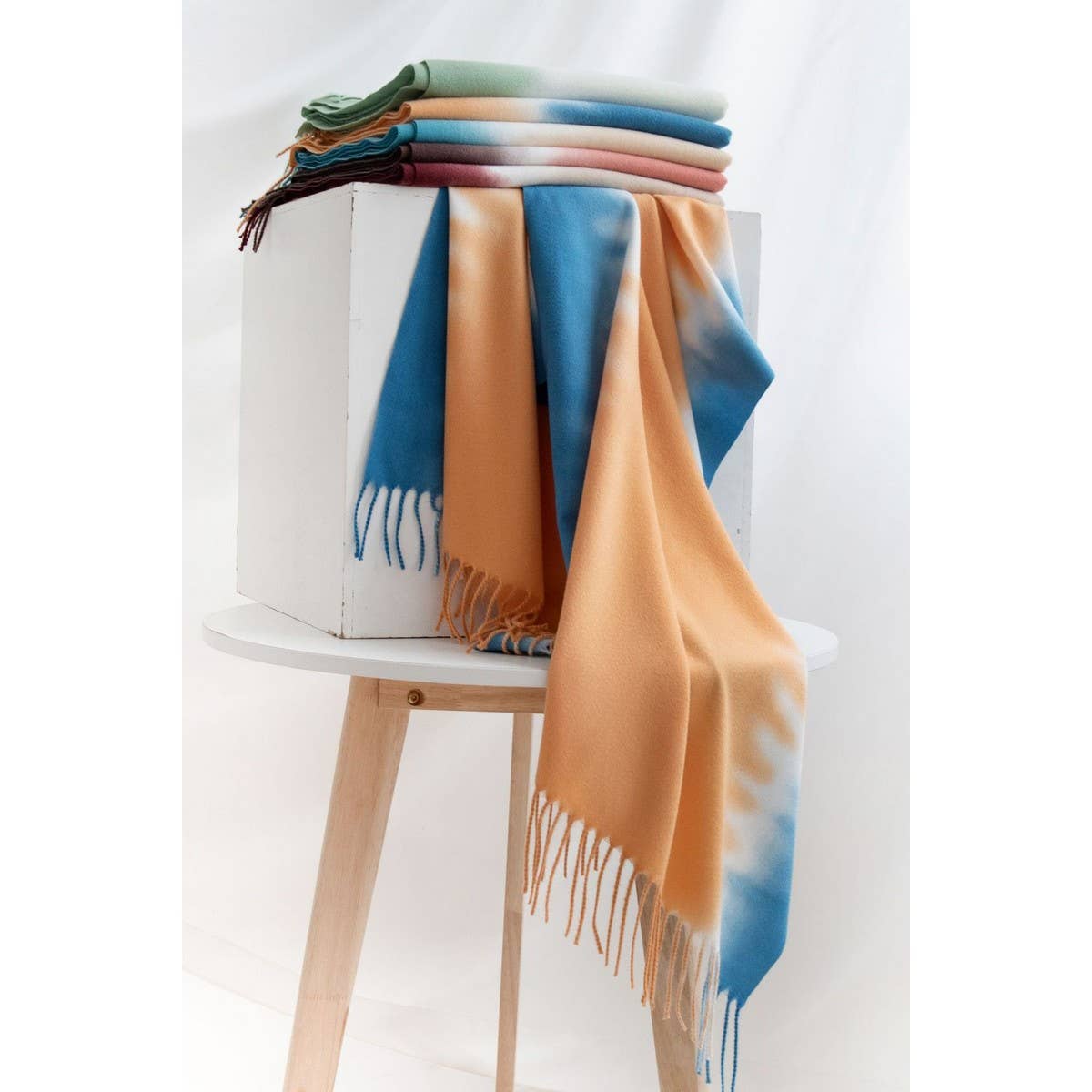 CWASC1481_GRADIENT COLOR SCARF SHAWL WARM NECK SCARF