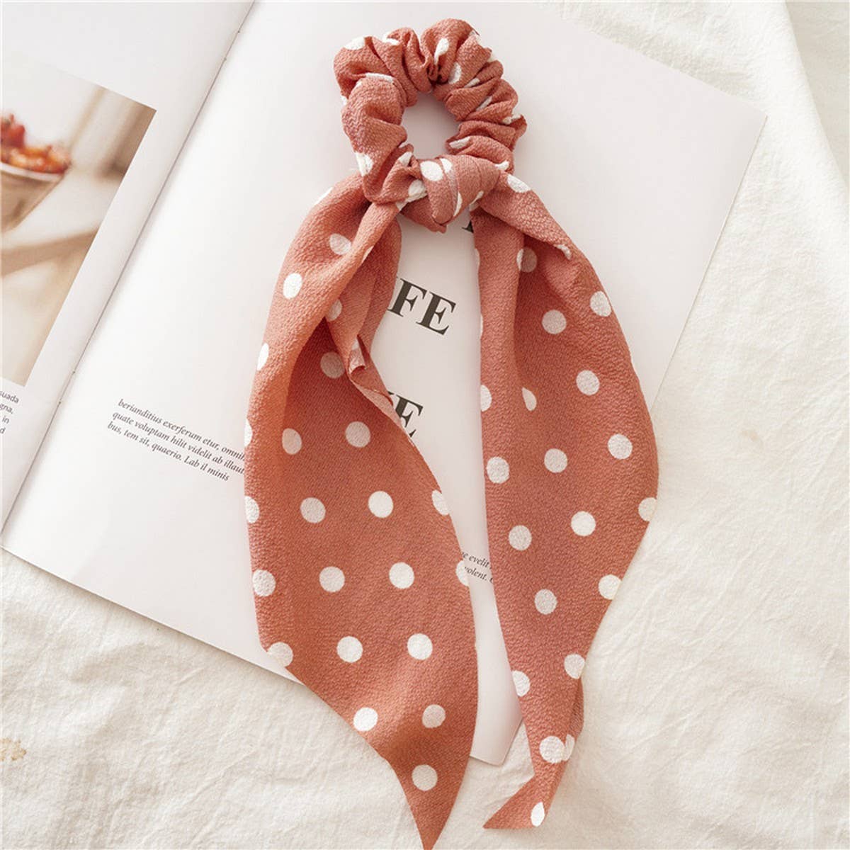 LONG FLORAL FABRIC RIBBON HAIRBAND HAIRACCESSORIES